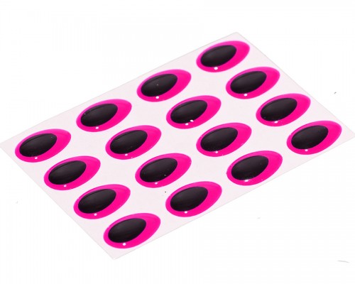 3D Epoxy Teardrop Eyes, Fluo Pink, 12 mm